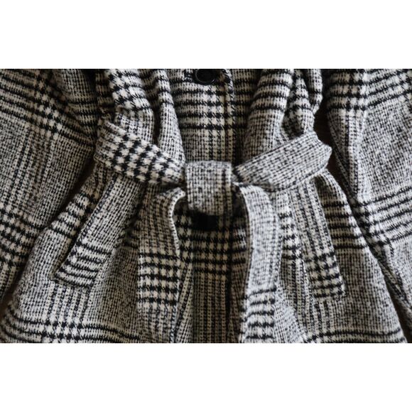 Old Navy 809503-001 Women's Sz XL Black Plaid Belted Overcoat - Picture 6 of 13